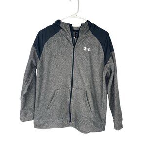 Under Armour Youth XL Fleece zipup Gray Black Hoodie